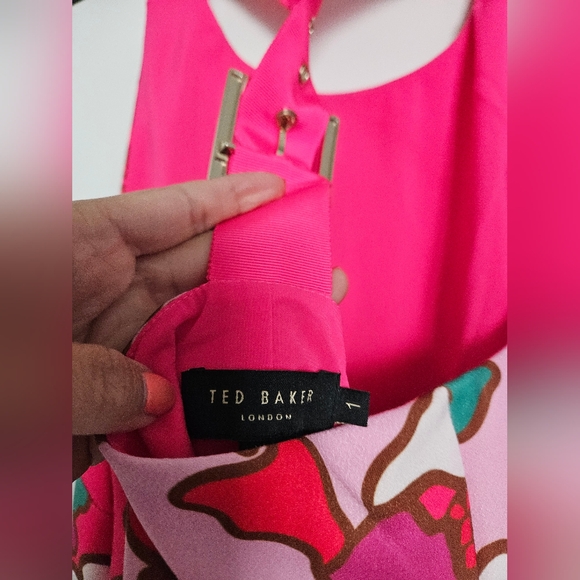 Ted Baker Hot Pink Dress Size 1 - Picture 3 of 4